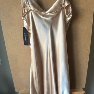 Champagne Silk Slip Dress